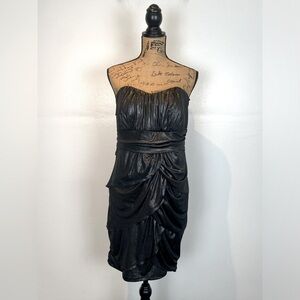 Torrid Sexy Glitter Shimmer Mini Dress Size 1X Strapless Black Metallic Sparkle